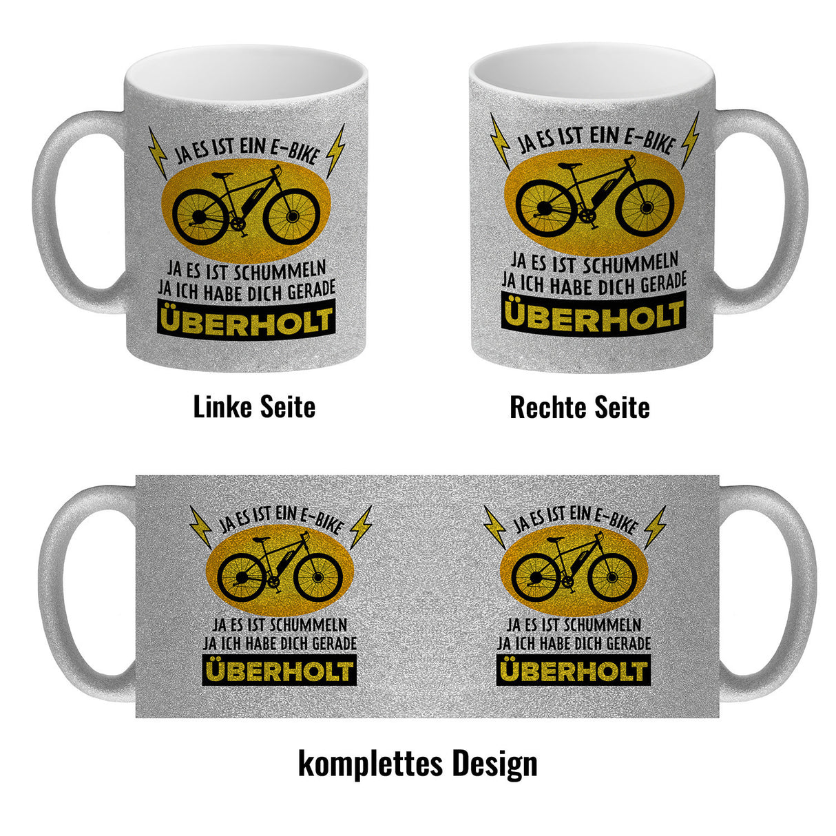 Ja es ist ein E-Bike Kaffeebecher mit lustigem Spruch