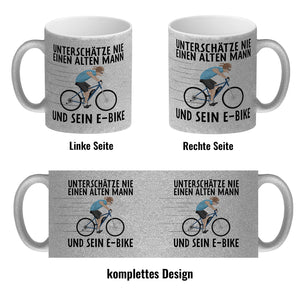 Unterschätze nie einen alten Mann und sein E-Bike Kaffeebecher