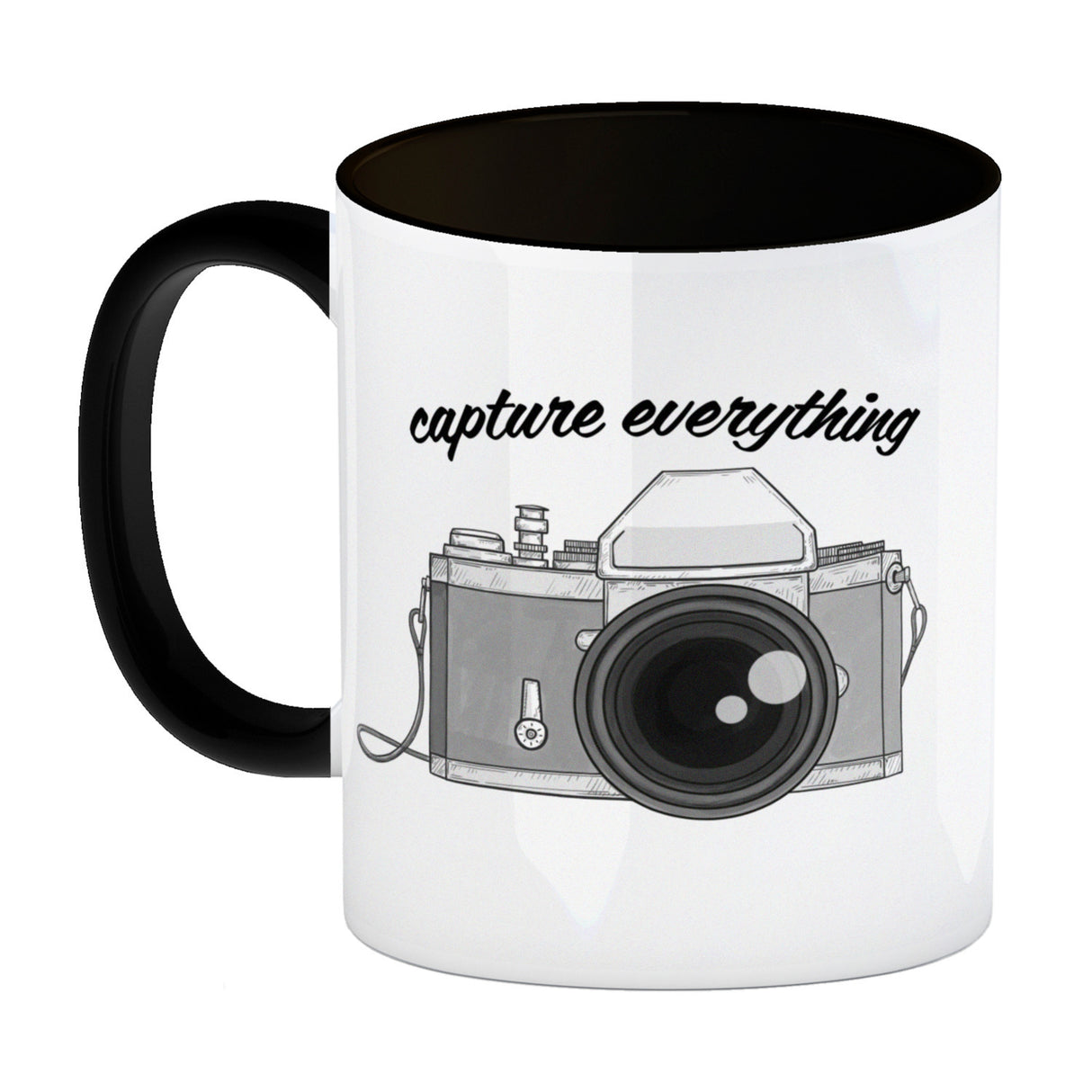 Capture everything Kaffeebecher mit Kamera Motiv für Fotografen