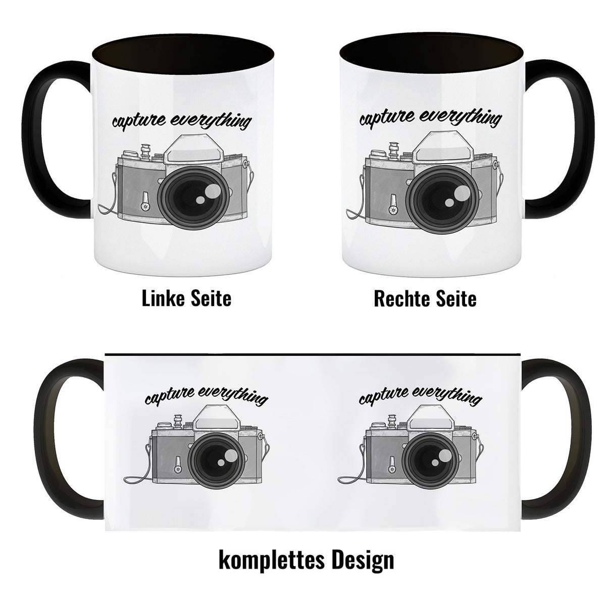 Capture everything Kaffeebecher mit Kamera Motiv für Fotografen