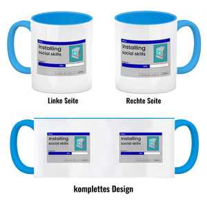 Installing social skills Kaffeebecher mit Computer Motiv