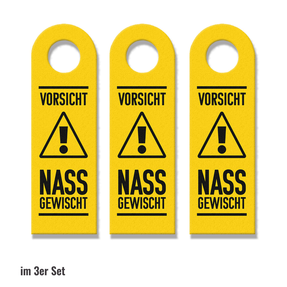 Vorsicht Nass gewischt Türhänger mit Hintergrund