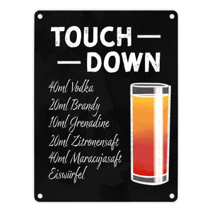 Metallschild mit Cocktailrezept für Long Island Iced Tea