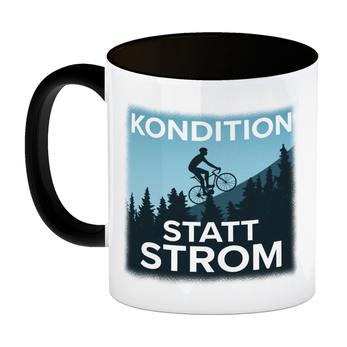 Kondition statt Strom Kaffeebecher für Fahrradfahrer