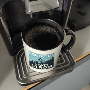 Kondition statt Strom Kaffeebecher für Fahrradfahrer