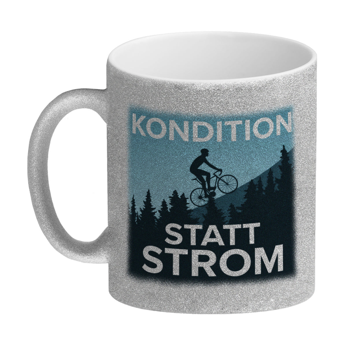 Kondition statt Strom Kaffeebecher für Fahrradfahrer