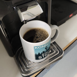 Kondition statt Strom Kaffeebecher für Fahrradfahrer