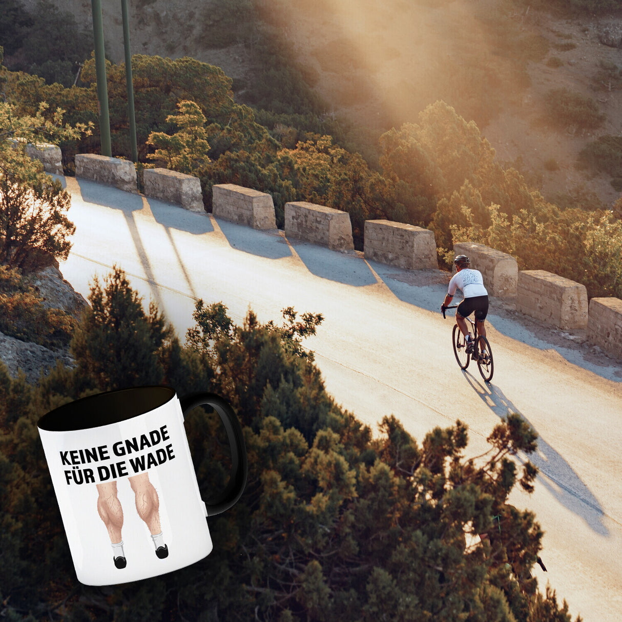 Keine Gnade für die Wade Kaffeebecher für Fahrradfahrer