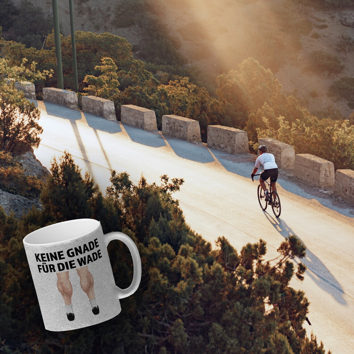 Keine Gnade für die Wade Kaffeebecher für Fahrradfahrer