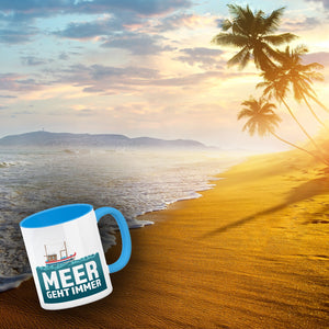 Meer geht immer Kaffeebecher mit Boot für Urlauber