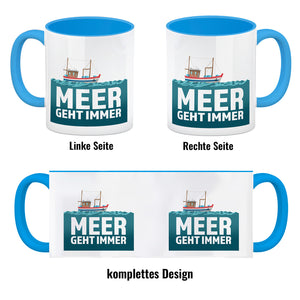 Meer geht immer Kaffeebecher mit Boot für Urlauber