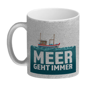 Meer geht immer Kaffeebecher mit Boot für Urlauber