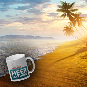 Meer geht immer Kaffeebecher mit Boot für Urlauber