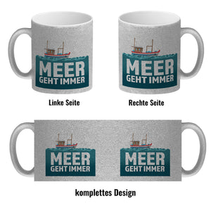 Meer geht immer Kaffeebecher mit Boot für Urlauber