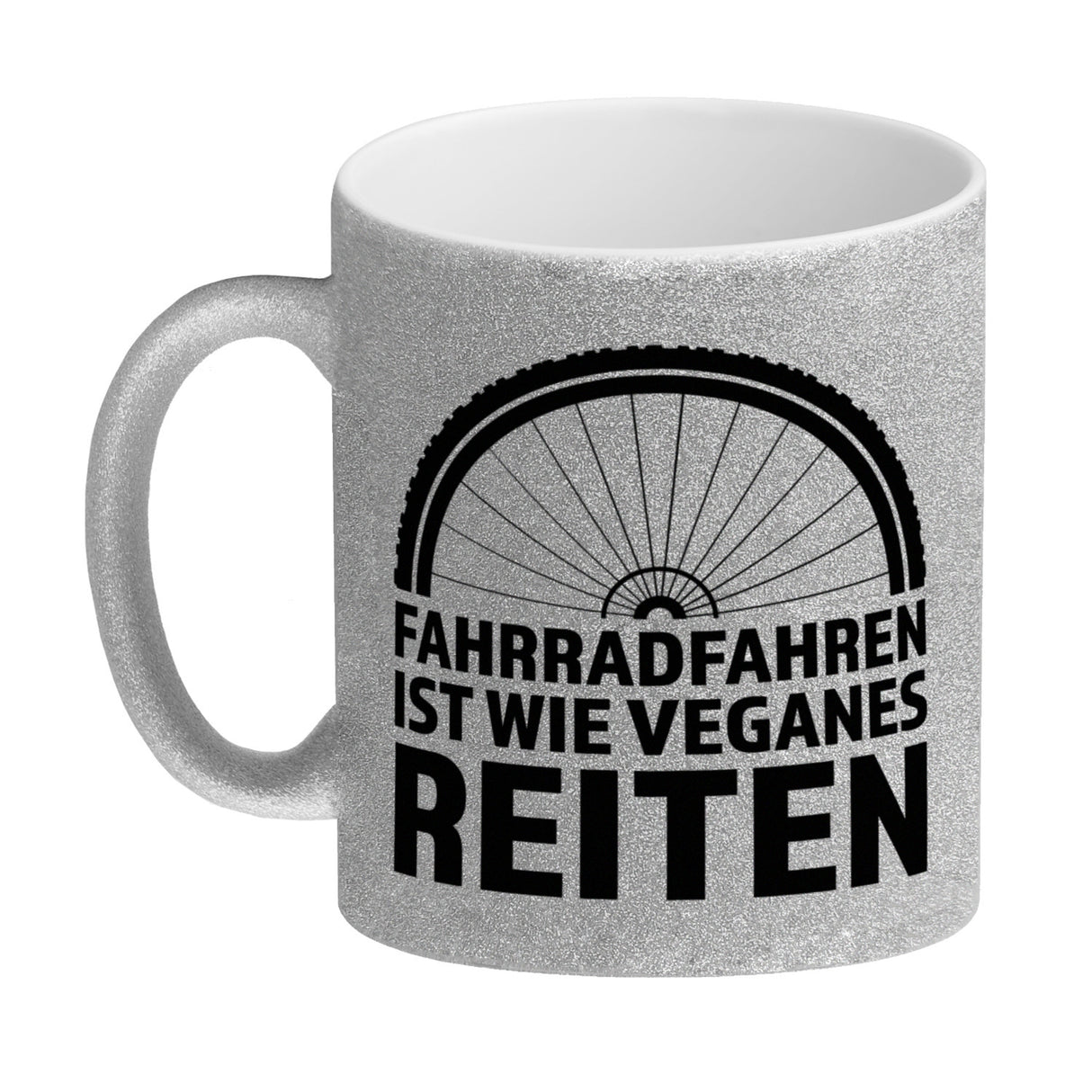 Fahrradfahren ist wie veganes Reiten Kaffeebecher für Radler
