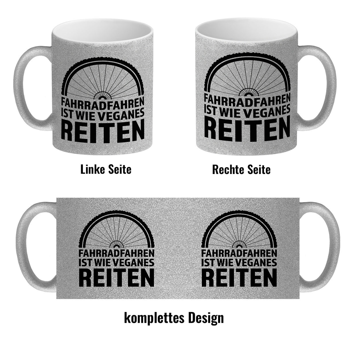Fahrradfahren ist wie veganes Reiten Kaffeebecher für Radler