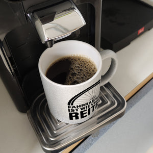 Fahrradfahren ist wie veganes Reiten Kaffeebecher für Radler