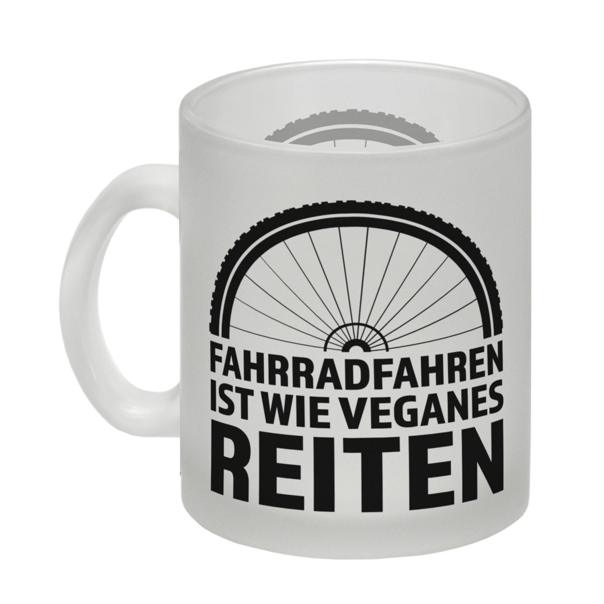 Fahrradfahren ist wie veganes Reiten Kaffeebecher für Radler