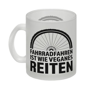 Fahrradfahren ist wie veganes Reiten Kaffeebecher für Radler