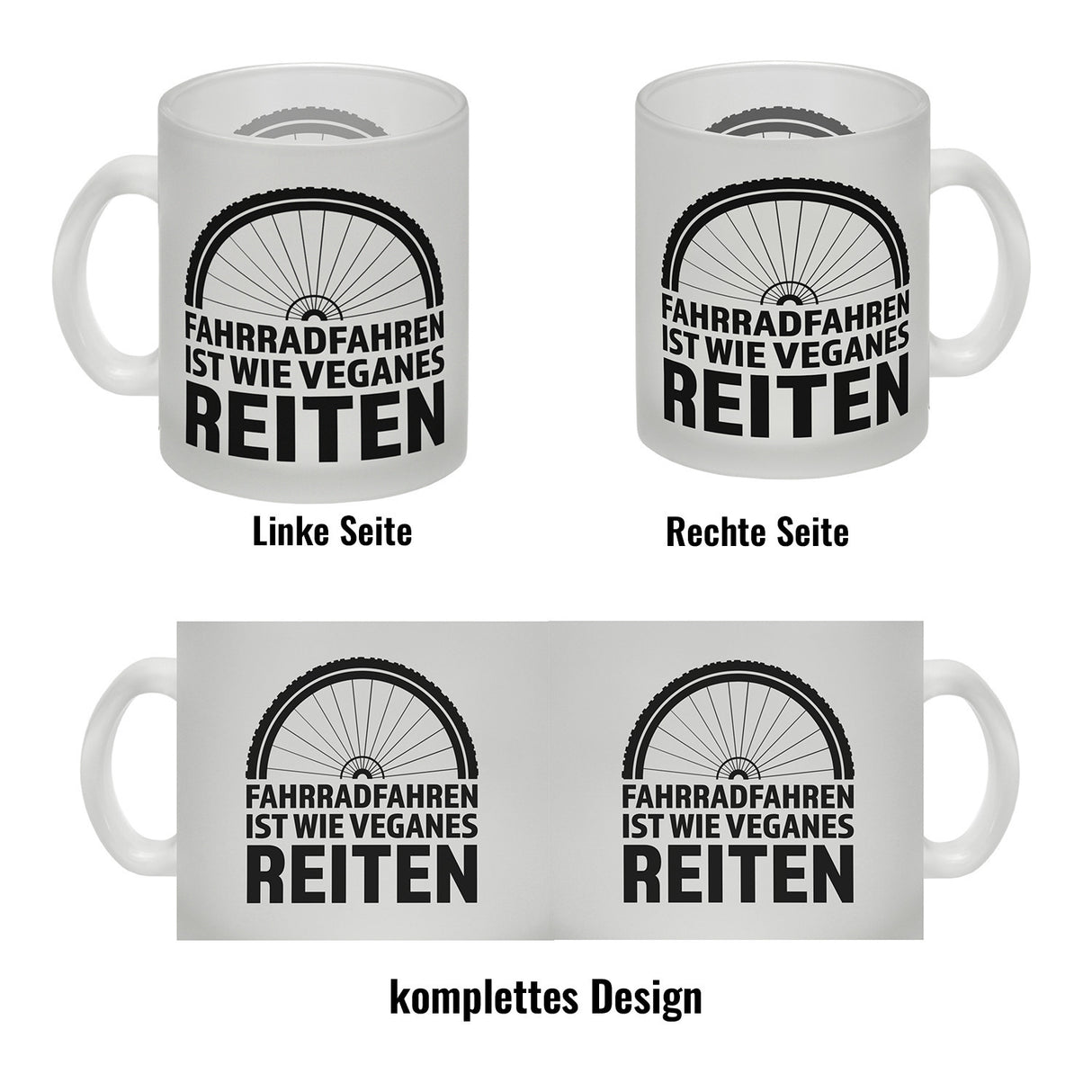 Fahrradfahren ist wie veganes Reiten Kaffeebecher für Radler