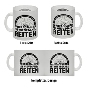 Fahrradfahren ist wie veganes Reiten Kaffeebecher für Radler