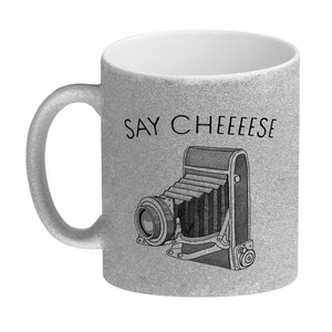 Say cheeeese Kaffeebecher für Fotografen mit Retro Kamera Motiv
