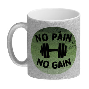 No pain no gain Fitness Kaffeebecher mit Hantel