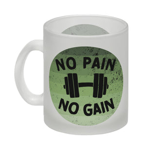 No pain no gain Fitness Kaffeebecher mit Hantel