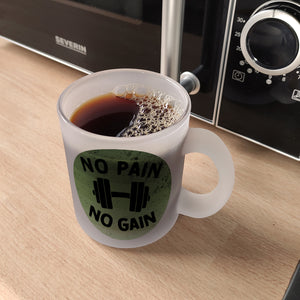 No pain no gain Fitness Kaffeebecher mit Hantel