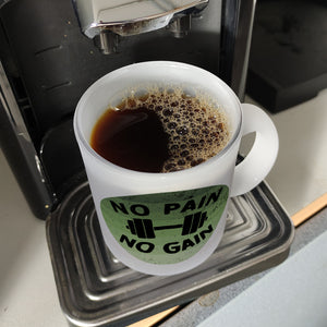 No pain no gain Fitness Kaffeebecher mit Hantel