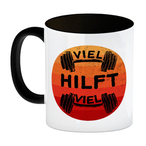 Viel hilft viel Fitness Kaffeebecher für Sportler