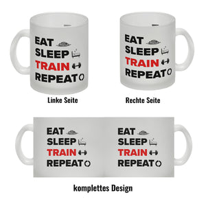 Eat Sleep Train Repeat Fitness Kaffeebecher