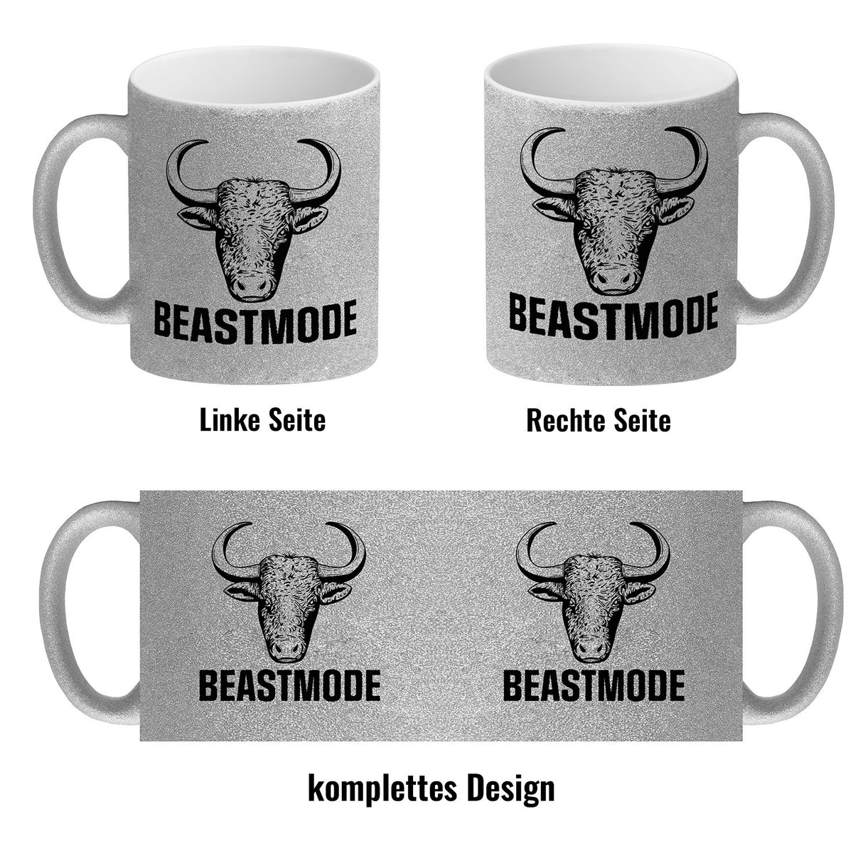 Beastmode Fitness Kaffeebecher mit Stier