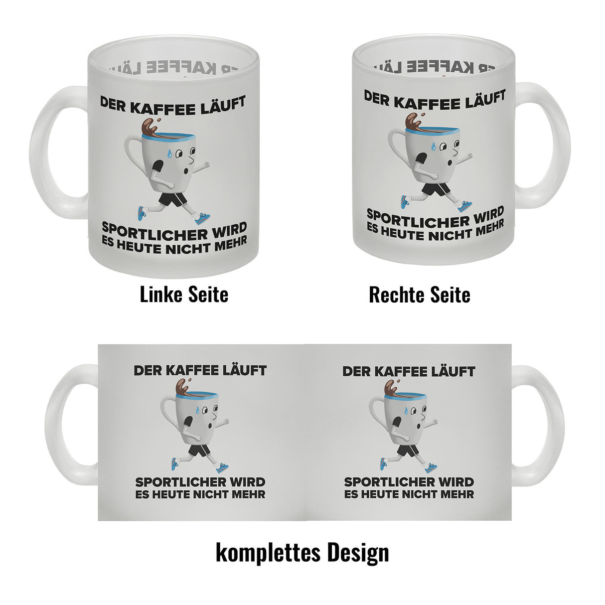 Der Kaffee läuft - sportlicher wird es nicht mehr - Sportmuffel Kaffeebecher