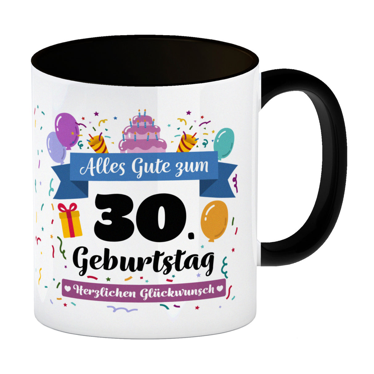30. Geburtstag Kaffeebecher mit lustigem Spruch: Alles Gute