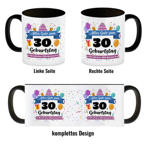 30. Geburtstag Kaffeebecher mit lustigem Spruch: Alles Gute