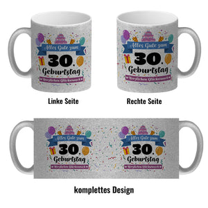 30. Geburtstag Kaffeebecher mit lustigem Spruch: Alles Gute
