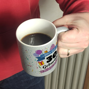 30. Geburtstag Kaffeebecher mit lustigem Spruch: Alles Gute