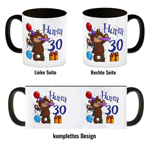 30. Geburtstag Kaffeebecher mit lustigem Spruch: Teddy