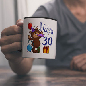 30. Geburtstag Kaffeebecher mit lustigem Spruch: Teddy