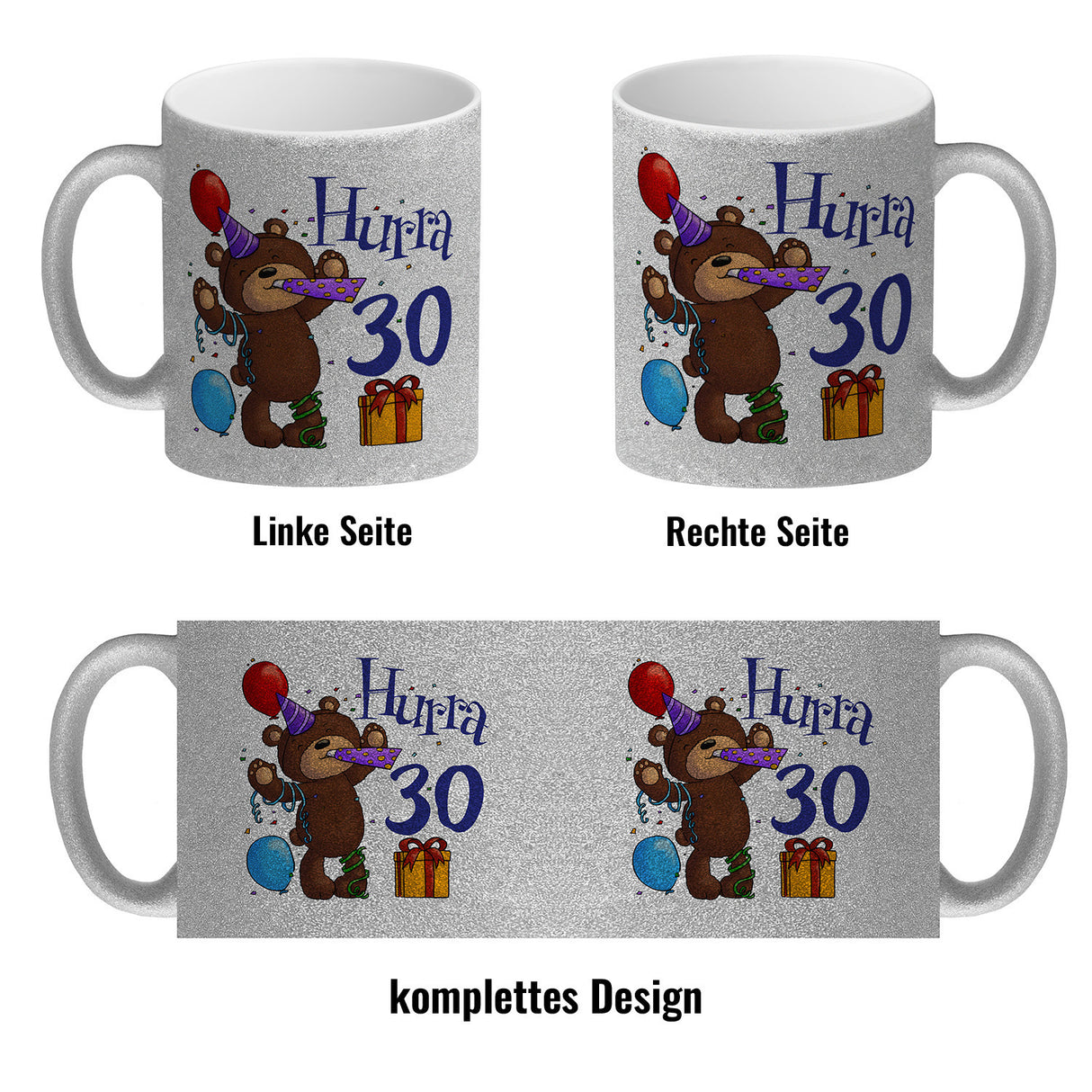 30. Geburtstag Kaffeebecher mit lustigem Spruch: Teddy