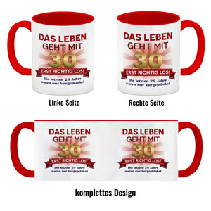 30. Geburtstag Kaffeebecher mit lustigem Spruch: Vorgeplänkel