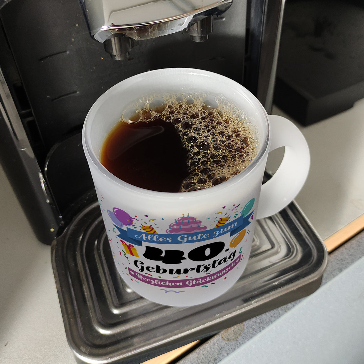 40. Geburtstag Kaffeebecher mit lustigem Spruch: Alles Gute