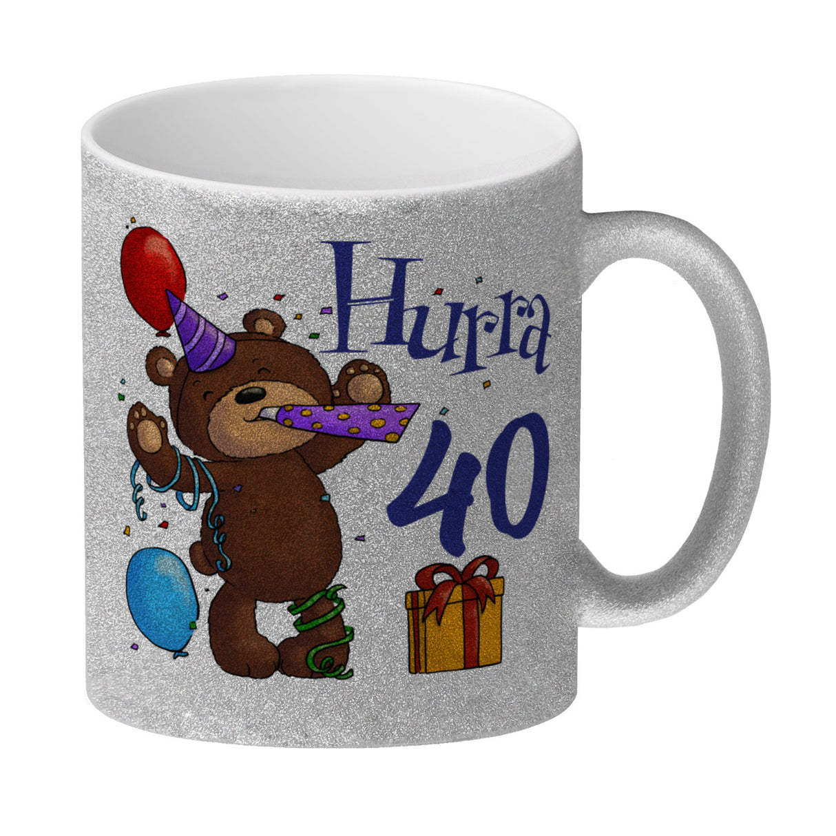 40. Geburtstag Kaffeebecher mit lustigem Spruch: Teddy