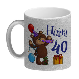 40. Geburtstag Kaffeebecher mit lustigem Spruch: Teddy