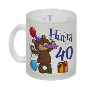 40. Geburtstag Kaffeebecher mit lustigem Spruch: Teddy
