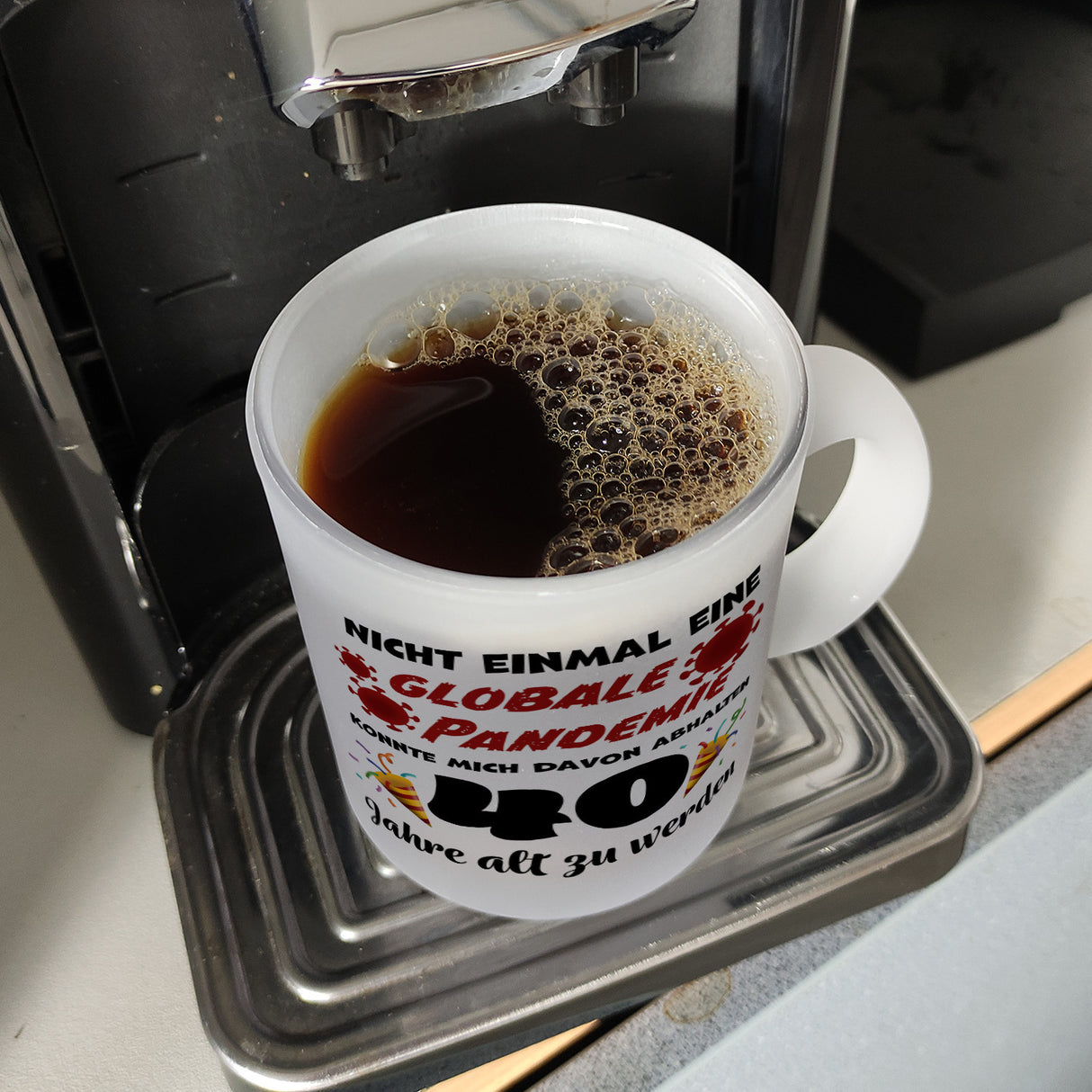 40. Geburtstag Kaffeebecher mit lustigem Spruch: Pandemie