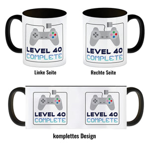40. Geburtstag Kaffeebecher mit lustigem Spruch: Level 40