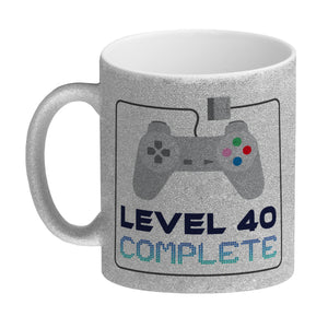 40. Geburtstag Kaffeebecher mit lustigem Spruch: Level 40