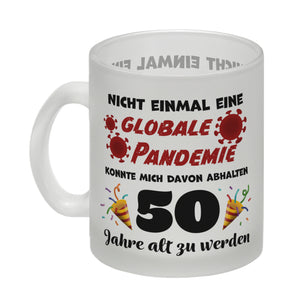 50. Geburtstag Kaffeebecher mit lustigem Spruch: Pandemie
